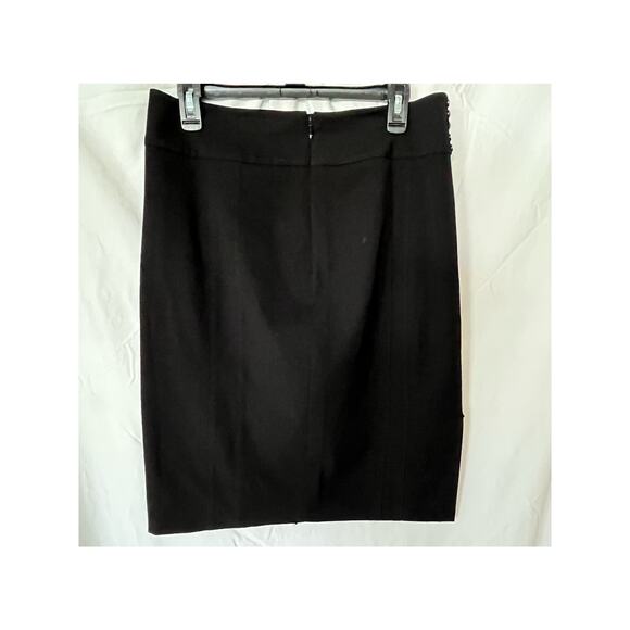 White House Black Market Pencil Skirt Black Side slit buttons Zip Closure 10 - Picture 2 of 7